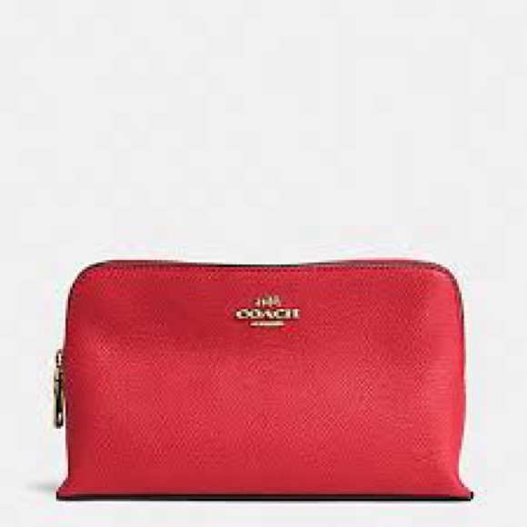 COACH COSMETIC CASE 19 IN CROSSGRAIN LEATHER - Picture 1 of 10